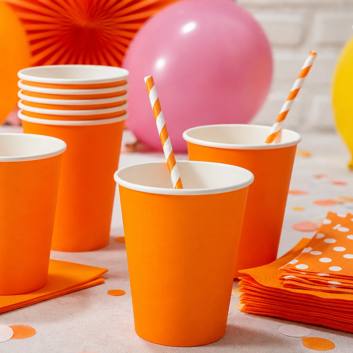 Orange Paper Cups